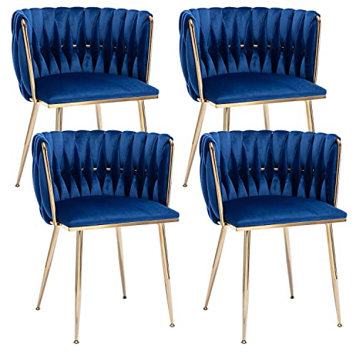 Kiztir Velvet Dining Chairs Set of 4, Luxury Tufted Dining Chairs